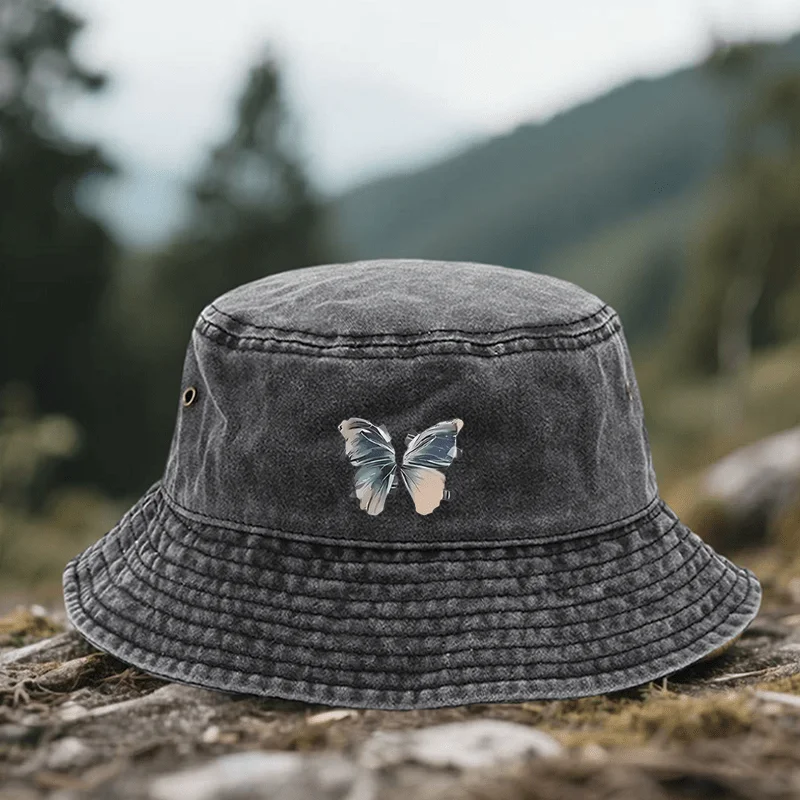 A Butterfly-Print Adjustable Hat, Available in Multiple Colors, Suitable for Outdoor Activities, Daily Outings, Shopping, And Da