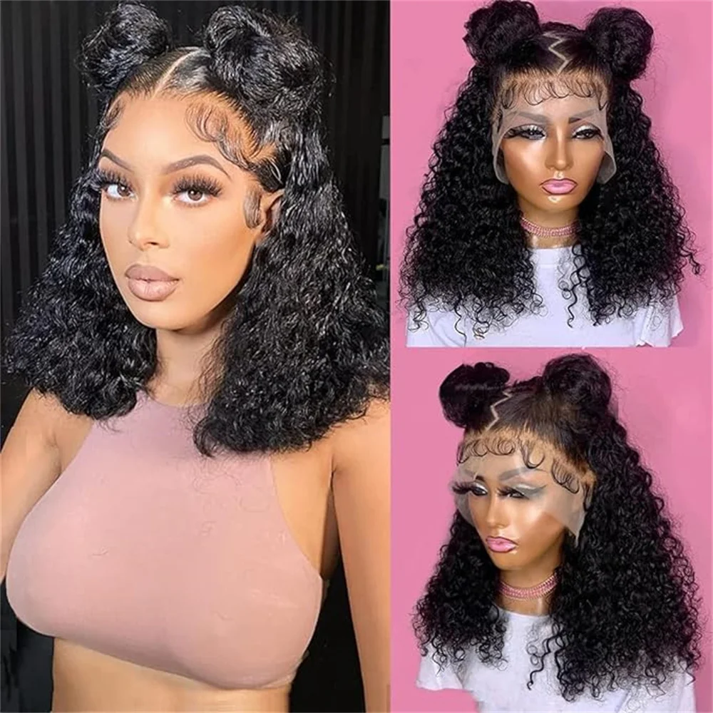 13x4 Kinky Curly Bob Human Hair Lace Frontal Wigs 100% Brazilian Human Hair Short Curly Bob Wigs HD Lace Front Human Hair Wigs