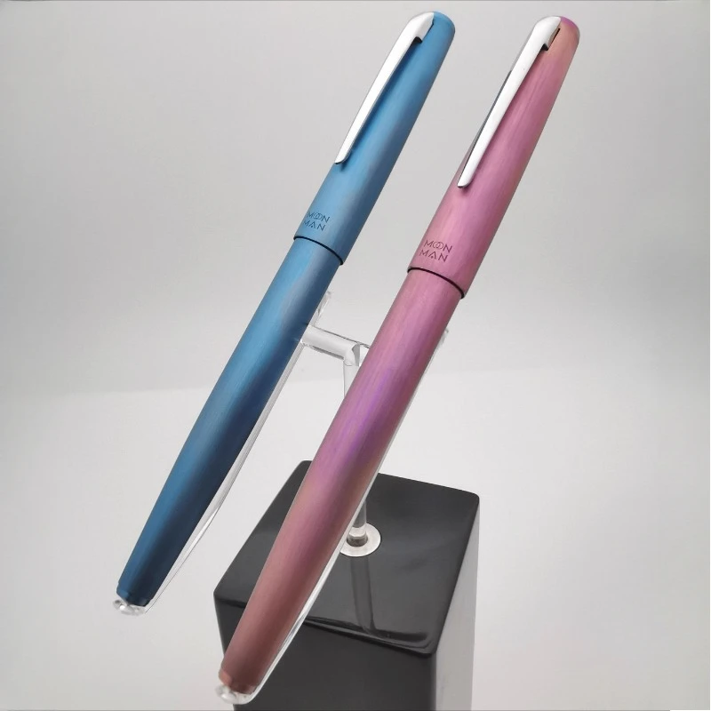 New Colors Majohn Ti200 Blue Red Titanium Alloy Fountain Pen Hand Polished 14K Nib School Supplies Pens Writing Calligraphy Pen