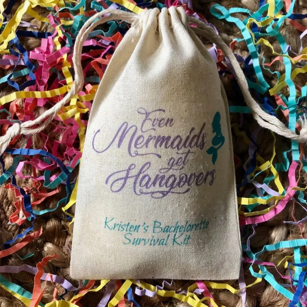 

25PCS Mermaid Bachelorette Survival Kit Bags -Party Hangover Kit - Even Mermaids Get Hangovers(Item 1858A)