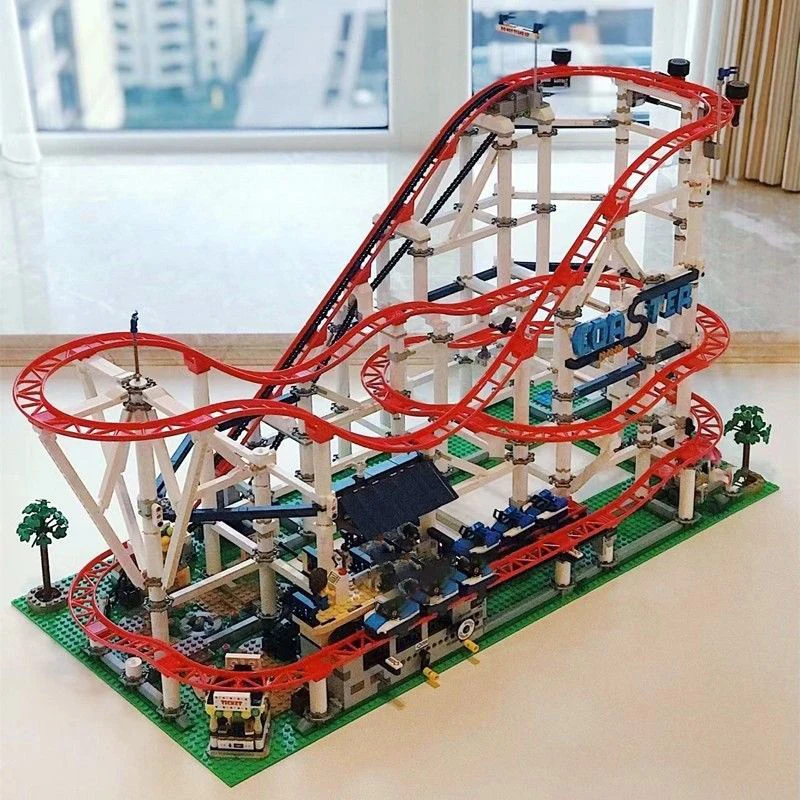 With Original Box 4619PCS Roller Coaster Compatible 15039 10261 Model Building Blocks Bricks Christmas And Birthday Gifts