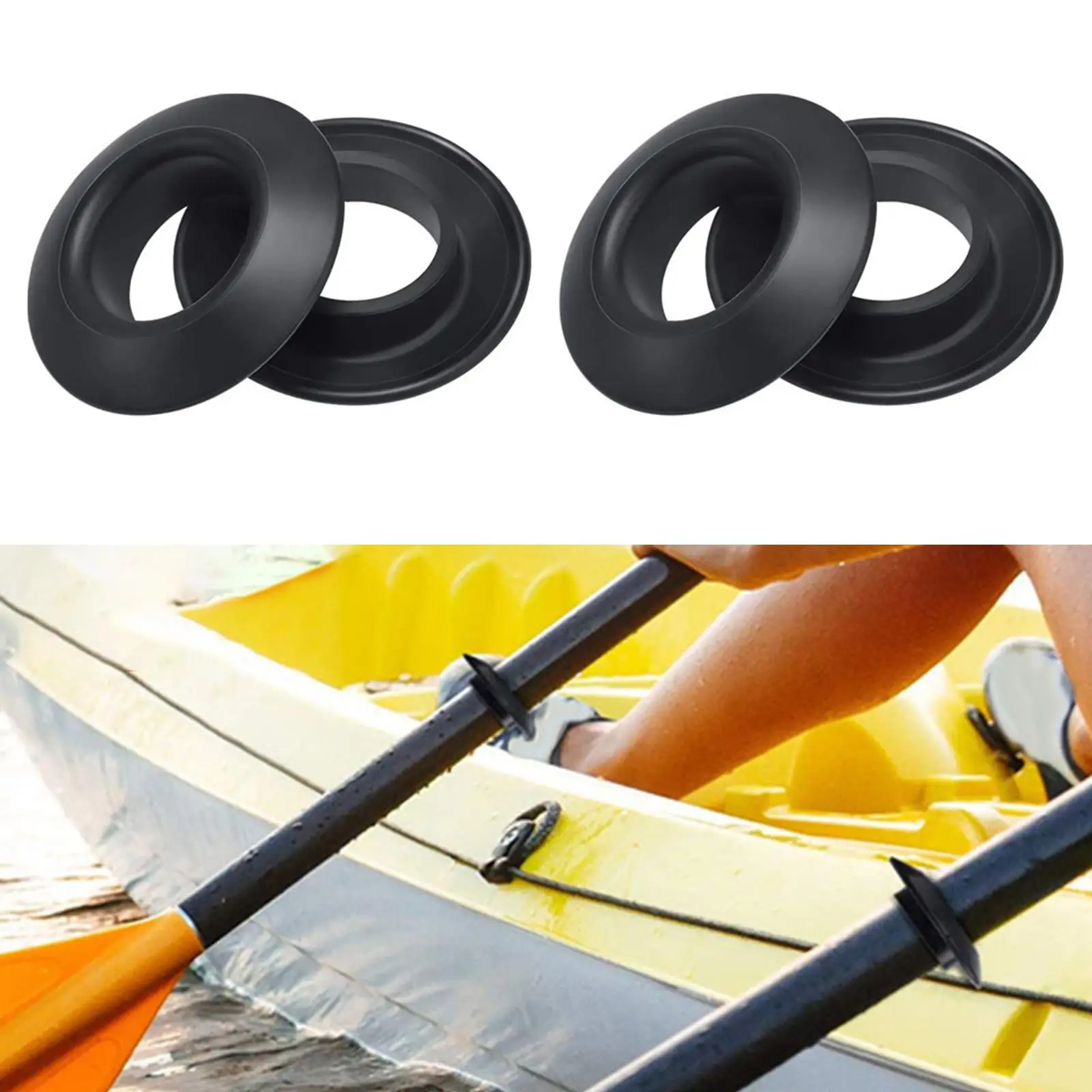 4x Universal Kayak Oar Paddle Shaft Drip Rings Durable Splash Guards PVC for Shaft Boating Accessory Replacement