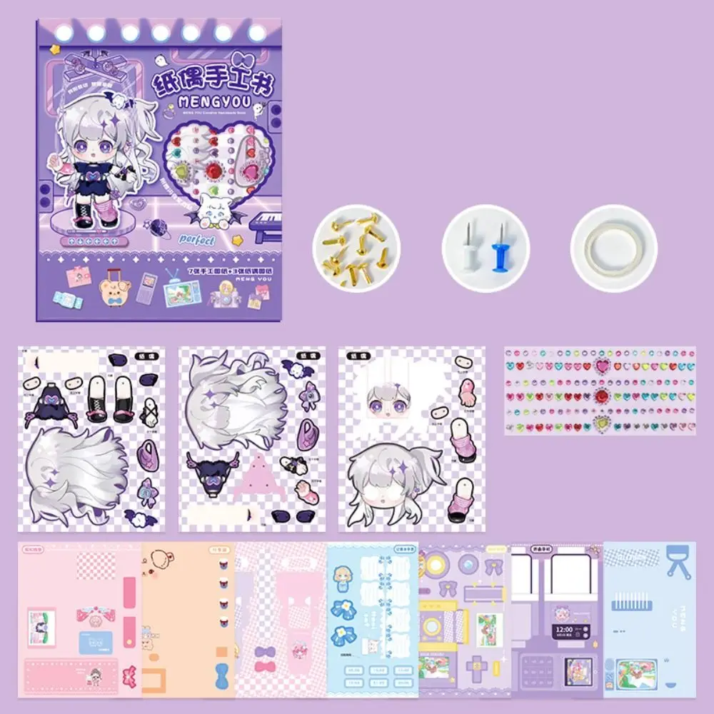 

Anime Activity Books DIY Paper Puppet Toy Handmade Montessori 3D Paper Doll Hand Ledger Paper Movable Joint Paper Doll Toddlers