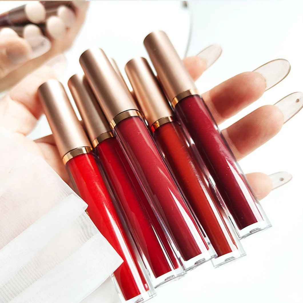 Mattes flüssiges Lippenstift-Set, 6 Farben, wasserdicht, schweißfest, Lippenglasur, langanhaltend, feuchtigkeitsspendender LipGloss, kein Verschmieren, Make-up-Kosmetik