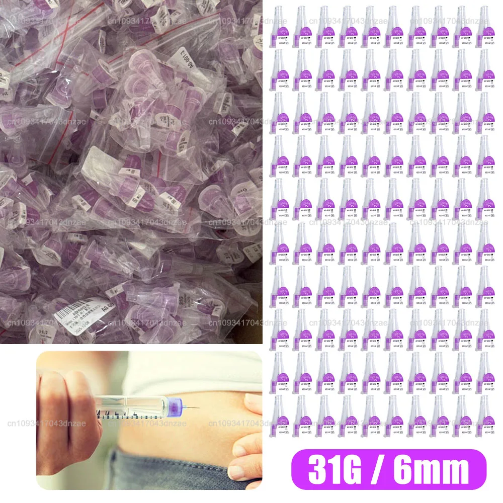10/30/50/100Pcs Sterile Insulin Cartridges For Lilly Insulin Injection Pen Individual Packaging Medical Insulin Pen Tip 31G 6mm