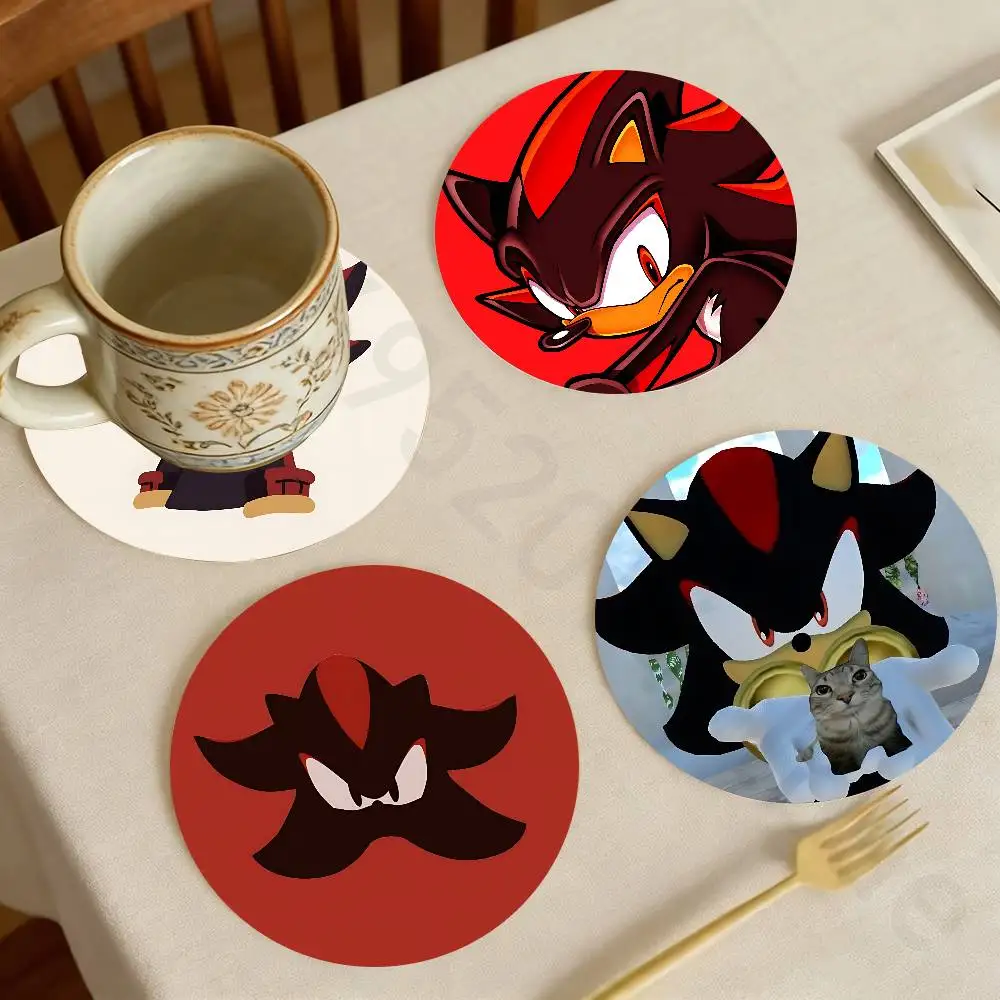 

S-Shadow the H-HedgehogS Wooden Theme Desktop Heat Mats Home Decor Coffee Mug Coasters For Office Restaurant