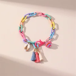 Creativity Design Multicolor Acrylic Anklet for Women Boho Tassel Shell Handmade Anklet Leg Chains Charm Summer Beach Jewelry