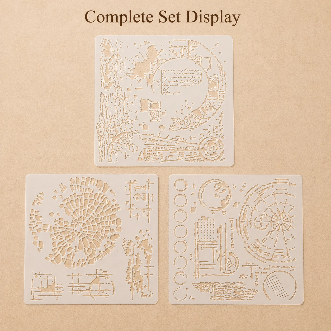 3Pcs 6x6in Mixed Media Stencil - Photography Model ulasan dan harga