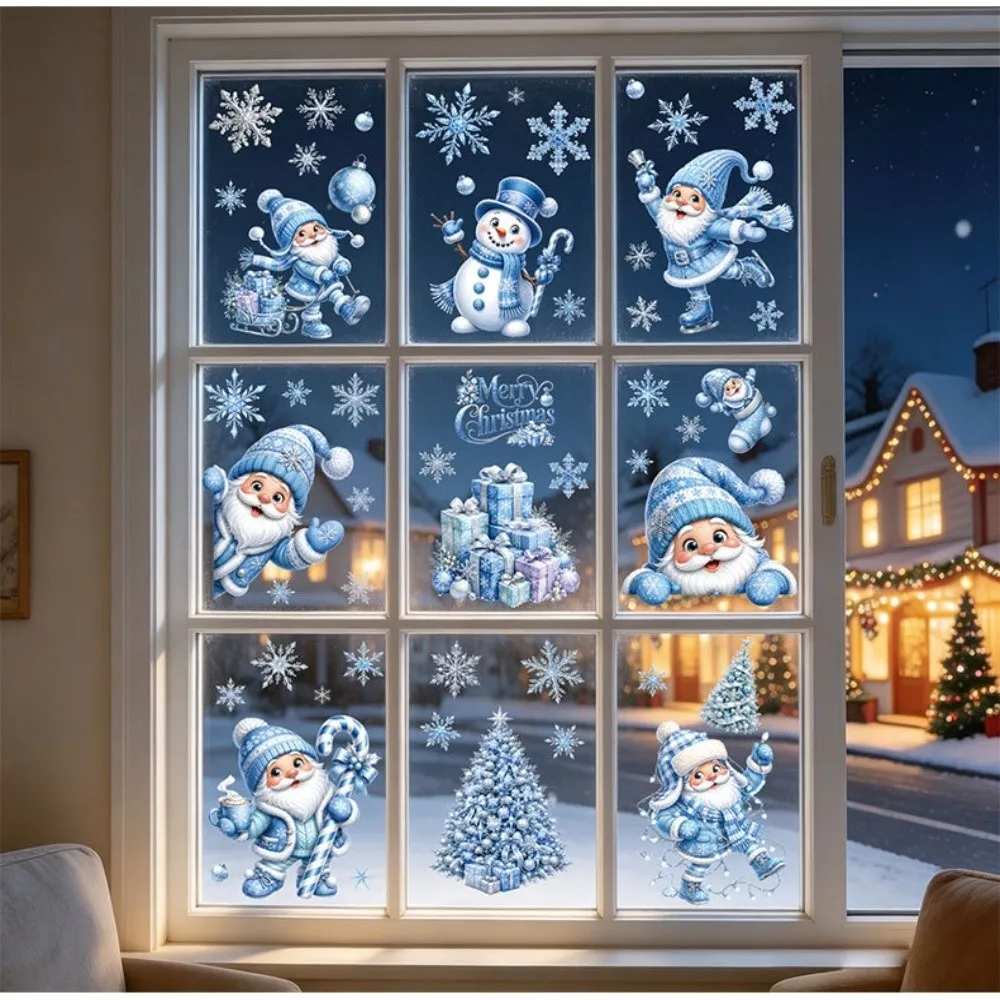 Waterproof Christmas Static Cling Decal Removable Static Exquisite Glass Window Sticker Small Festive Atmosphere
