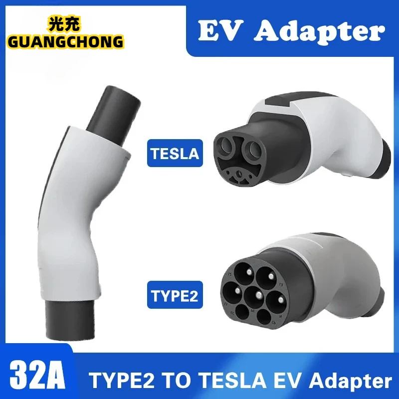 

Type 2 To Tesla Adapter AC 7.2KW Type2 Compatible with Tesla Adapter EV Charger IEC62196 for Tesla Adapter Model S/X/3 Convertor