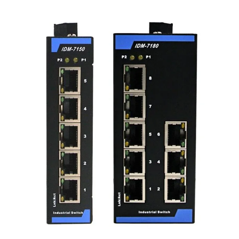 Industrial Grade Ethernet Switch 5 Port 8 Port Industrial Switch 12V24V Guide Switch IDM-7180 IDM-7150