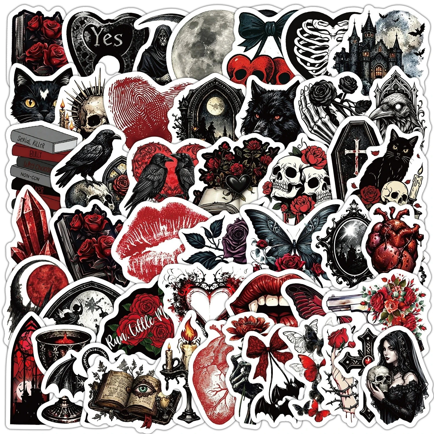 10/30/50 Pcs Gothic Graffiti Stickers Waterproof Vinyl Decals for Water Bottle Laptop Phone Skateboard Helmet Journal Gift
