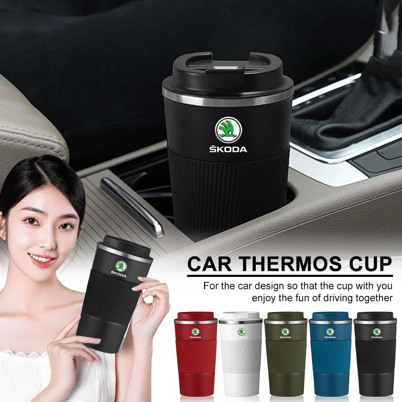 

Car Vacuum Flasks Coffee Cup Travel Portable Insulated Bottles For Skoda Octavia 1 2 3 A4 A5 A7 A8 MK1 MK2 Kodiaq Superb 3 Karoq