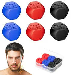 6 PCS Jawline Exerciser for Men & Women 40/50/60LB Silicone Jaw Trainer Set for Jawline Shaper with Case, Double Chin Reducer