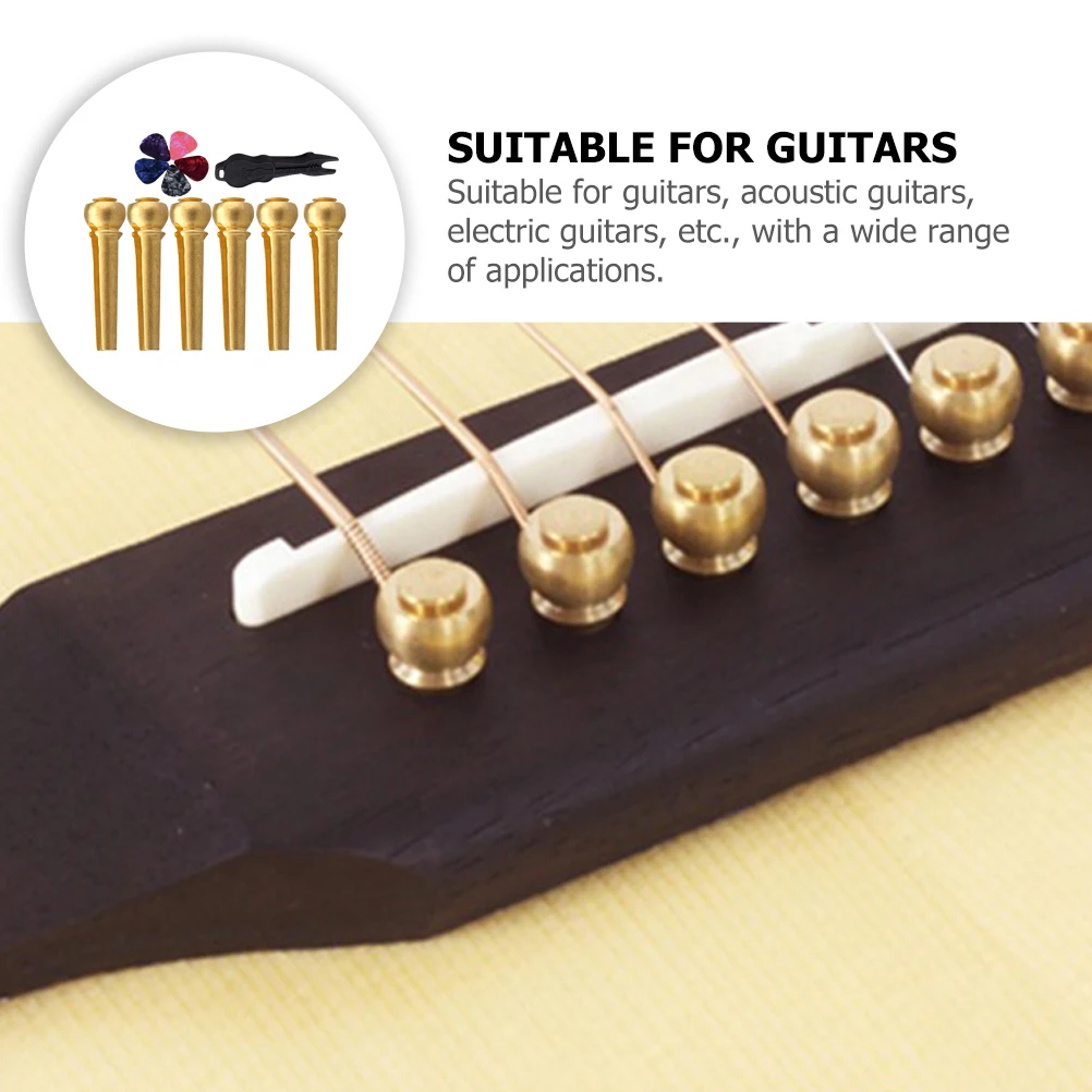 

String Peg Set Guitar Bridge Pegs Pin Puller Remover Portable Pins Acoustic Picks for Plastic