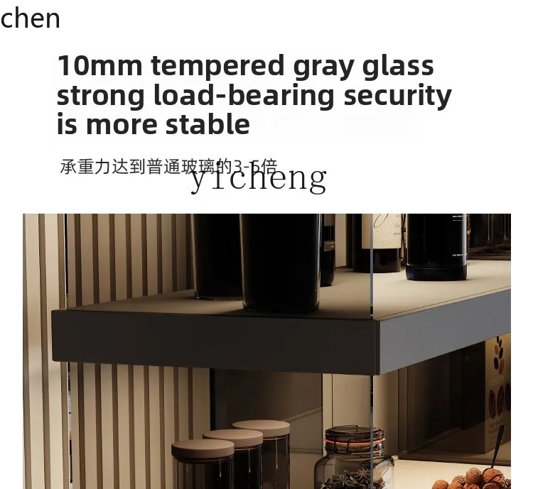 خزانة مشروبات جانبية لتناول الطعام بتصميم إيطالي بسيط من HXL، خزانة عرض زجاجية مفتوحة #5