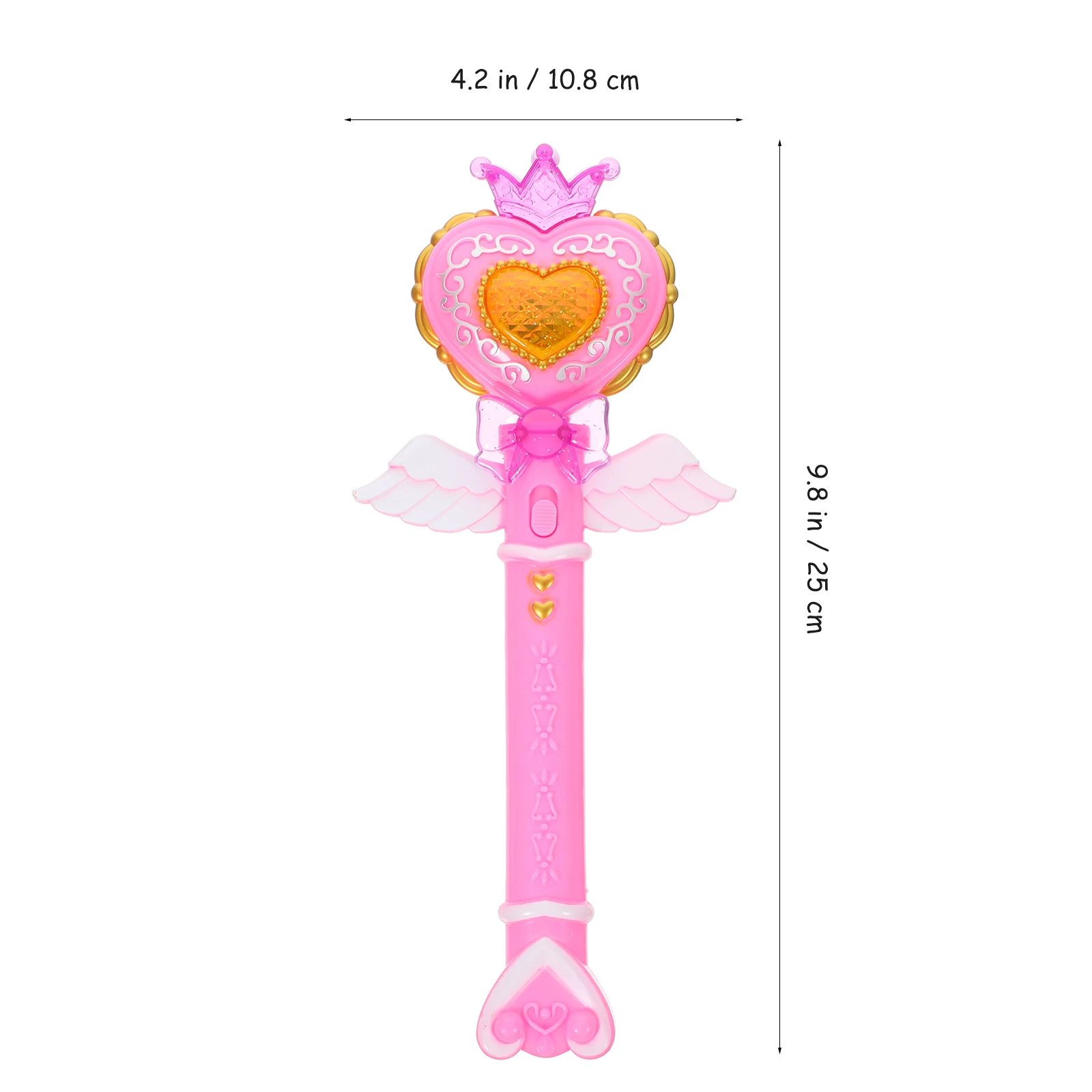 

12 Glowing Fairy Wands Mini Heart Shape Light Music Design Princess Toys Girls Birthday Gifts Party Stage Performance