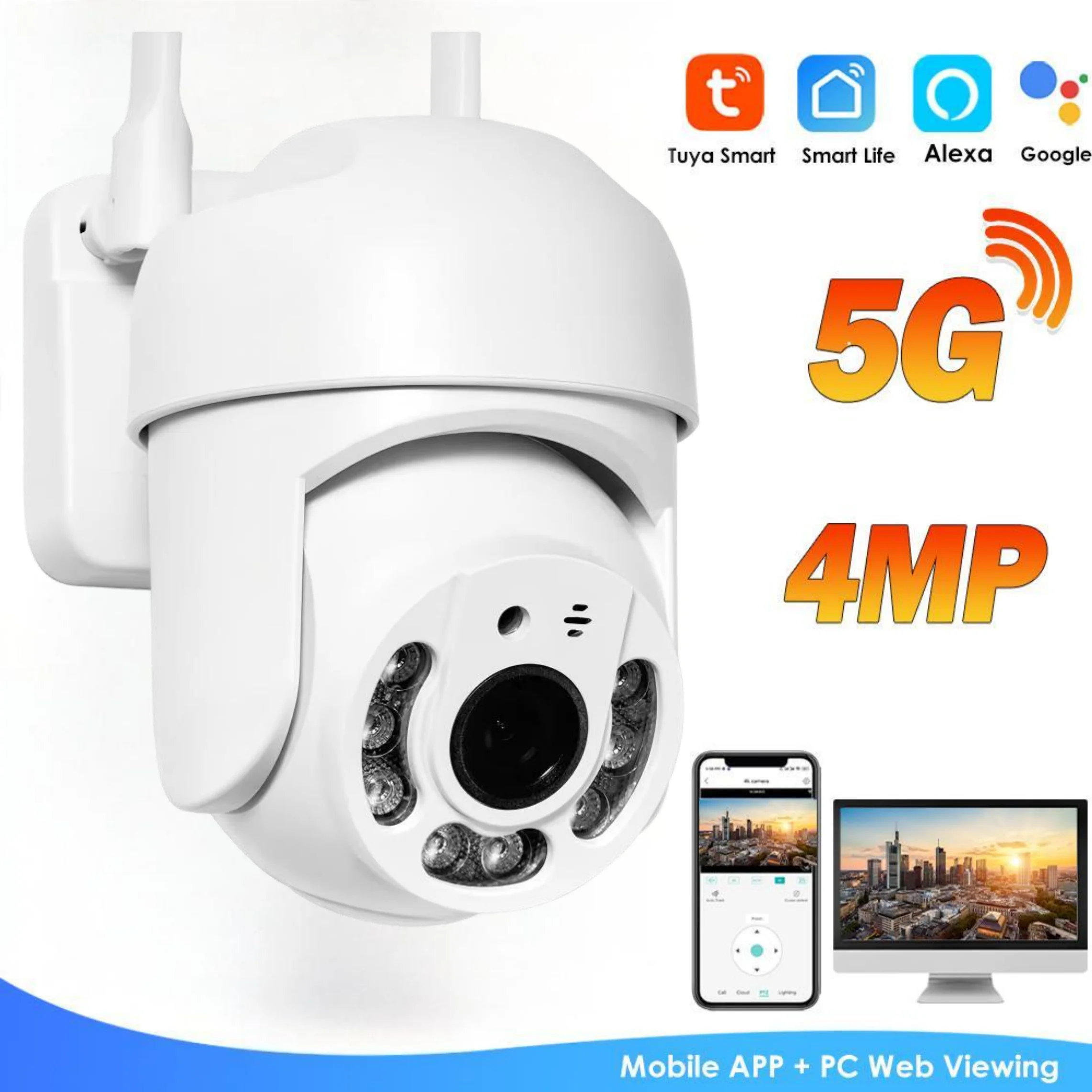 Tuya 4MP PTZ WIFI كاميرا شبكة مراقبة الأمن حماية في الهواء الطلق IP66 مقاوم للماء 5G كاميرا مزدوجة النطاق مراقبة الفيديو المنزلية #3