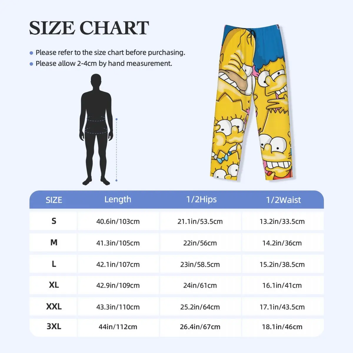 Calças de pijama Simpsons masculinas personalizadas estampadas com desenhos animados de comédia Calças de dormir para dormir com bolsos