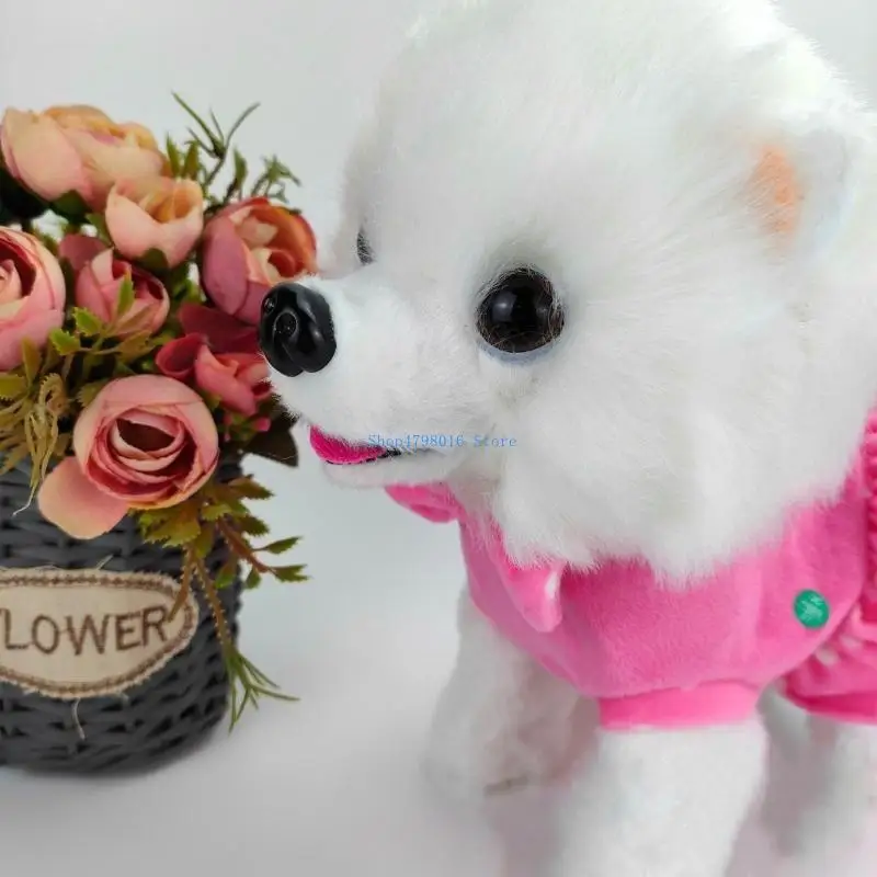 Peluche giocattolo per il bambino imparare a strisciare il giocattolo per cani cucciolo guinzaglio interattivo canto e sugli