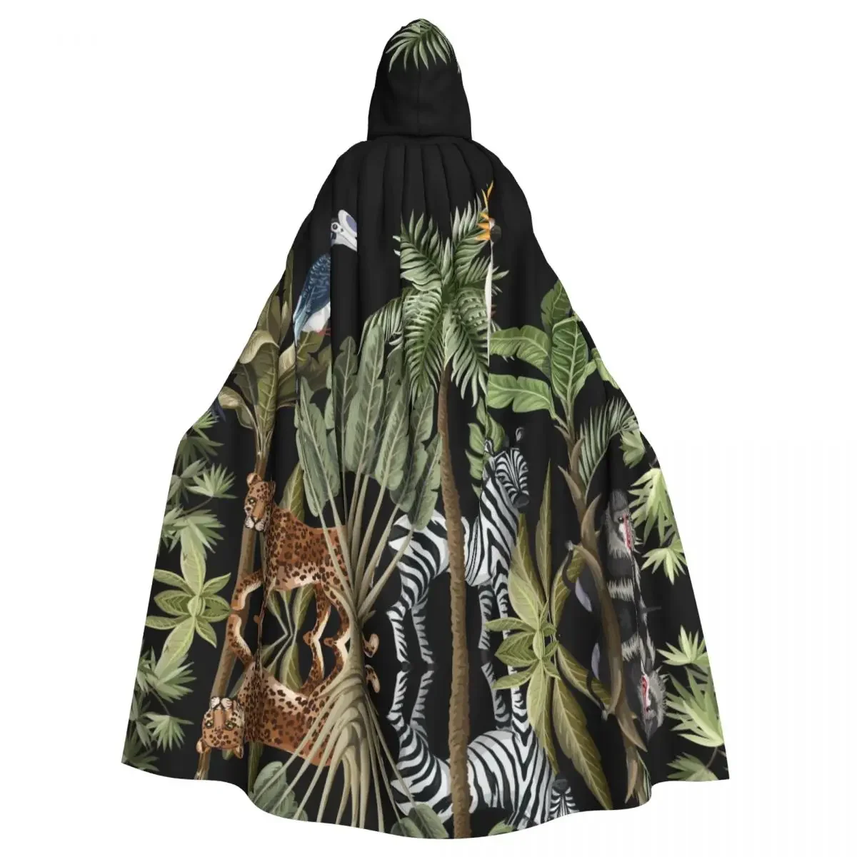 Hooded  Polyester Unisex Witch Cape Costume Accessory Tropical Palm Tree Banana  Animals Elf Purim