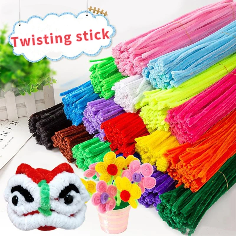 40/100 PCS Colorful Twisted Rod Creative DIY Handcraft Twisting Bar Wool Root Fluffy Bar Iron Wire Imaginative Decorations