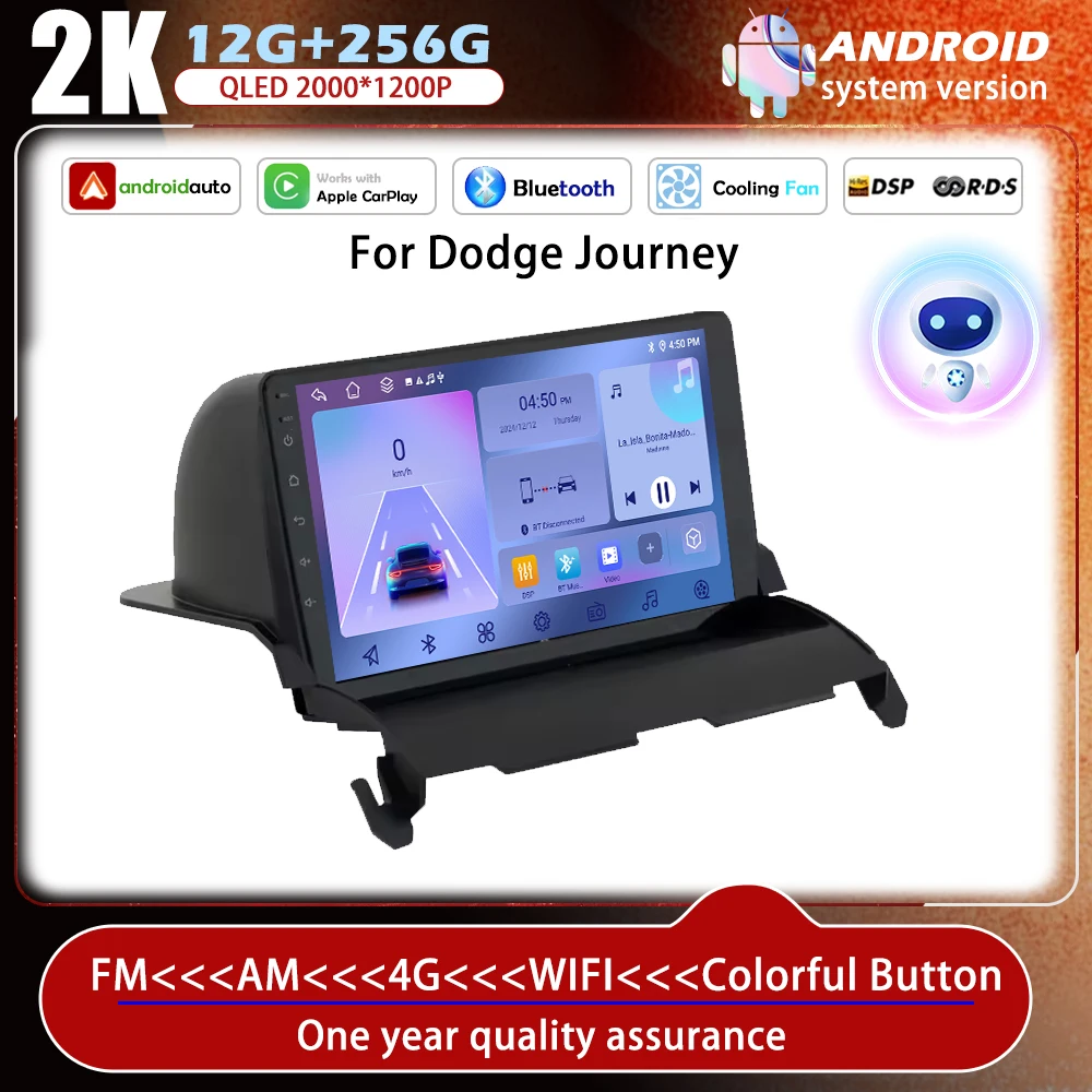 

9" Carplay Car Radio Android Auto For DODGE Journey 2009 2010 2011 2012 Multimedia Video Player WiFi GPS Navigation DSP Stereo