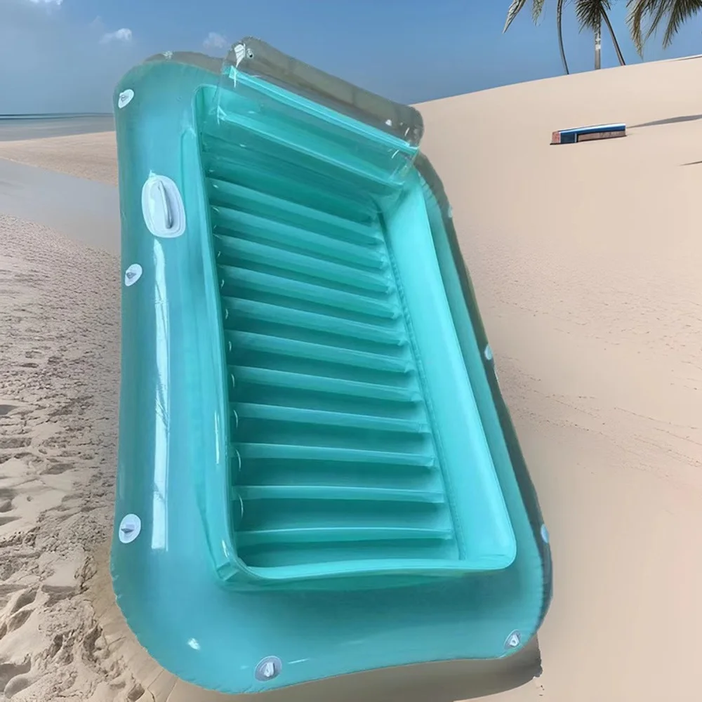 Nadmuchiwany materac do opalania – duży materac dmuchany, leżak do relaksu w ogrodzie i basenie, letnia zabawa