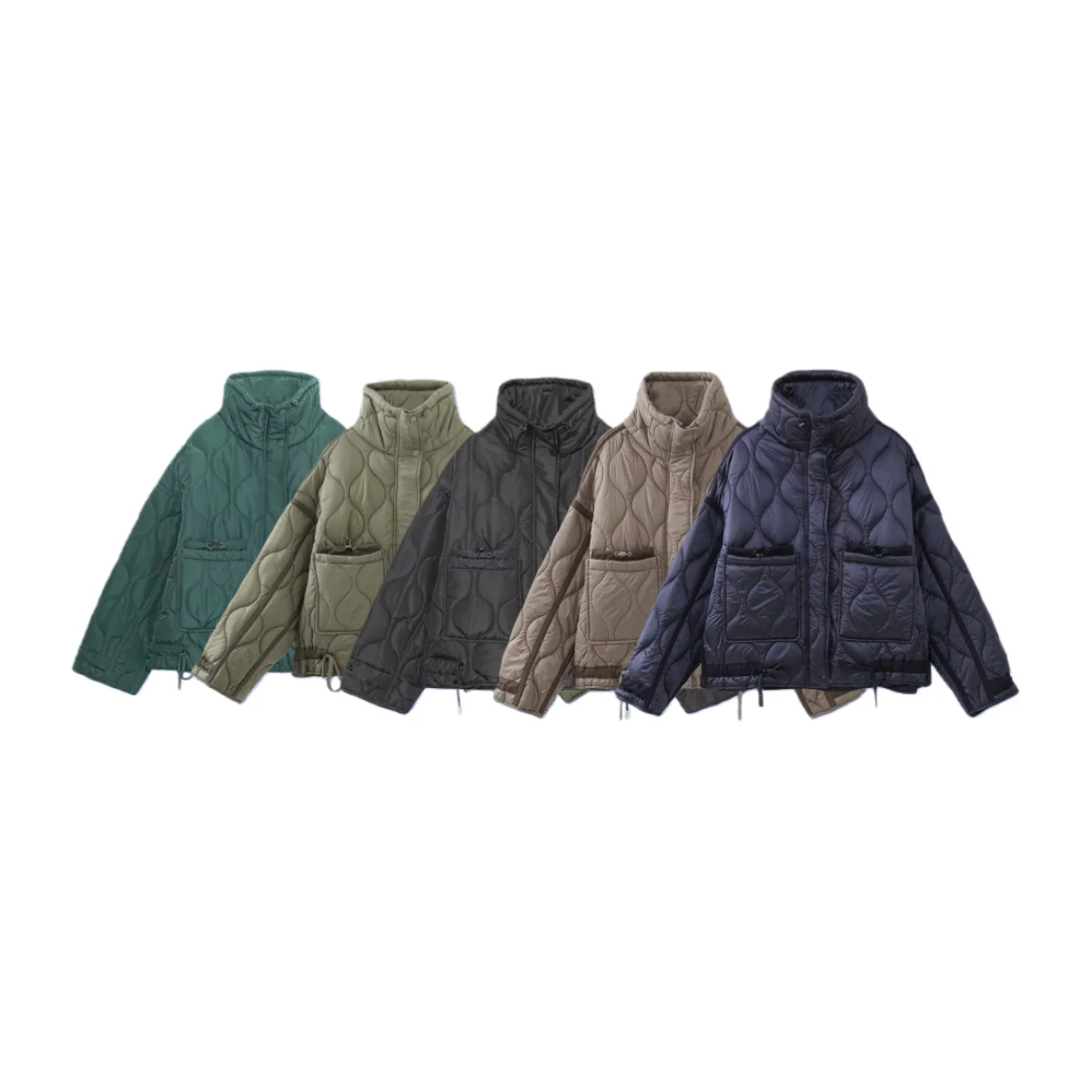 

2025 Winter New Women's Casual Fashionable Simple Slimming Stand Collar Lightweight and Soft Cotton Jacket