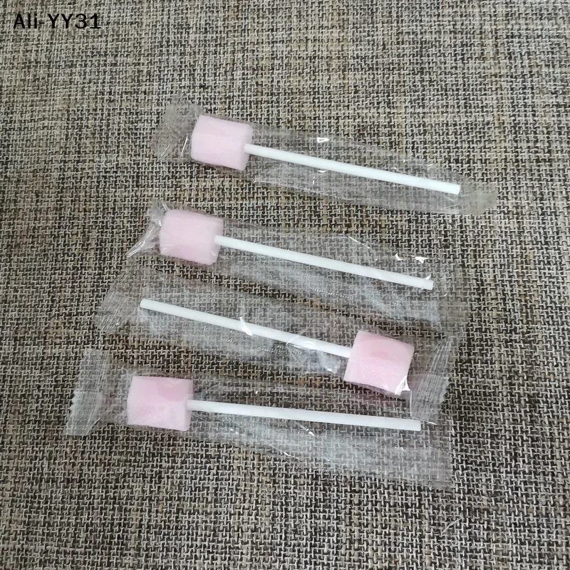 【A31】100Pcs 2026 New Disposable Oral Care Sponge Swab Tooth Cleaning Mouth Swabs With Sticks