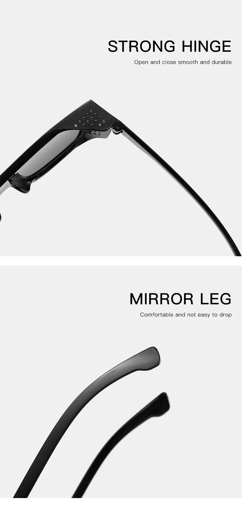 Neue Vintage Quadratische Sonnenbrille für Damen und Herren Marken-Rechteck-Sonnenbrille Ovale Brillen für Männer und Frauen – Detail 6