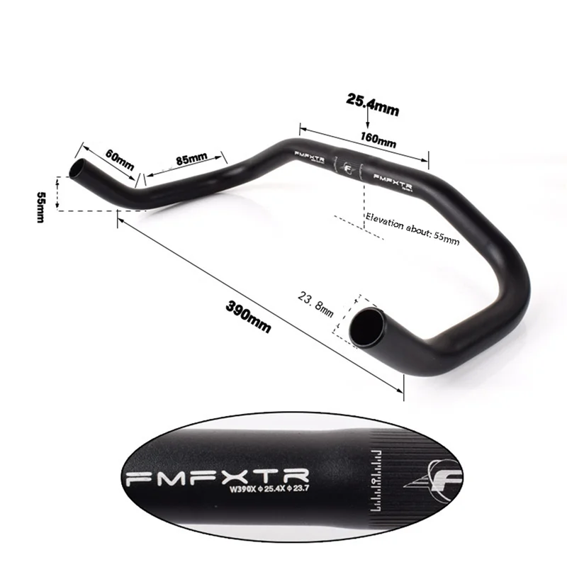 2X FMFXTR Bike Bullhorn Handlebar Aluminum Alloy 25.4Mm 390Mm Bicycle Handlebar For Fixed Gear Bike Road Bike