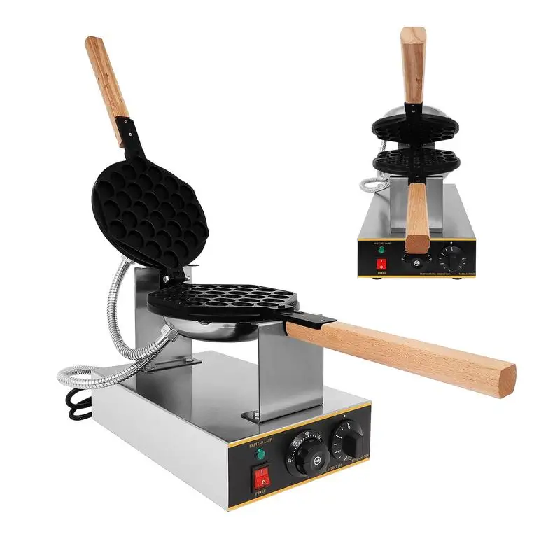 Bubble Waffle Machine Stainless Steel 1400W Electric Bubble Waffle Maker with Non-Stick Commercial Intelligent Egg Waffle Maker