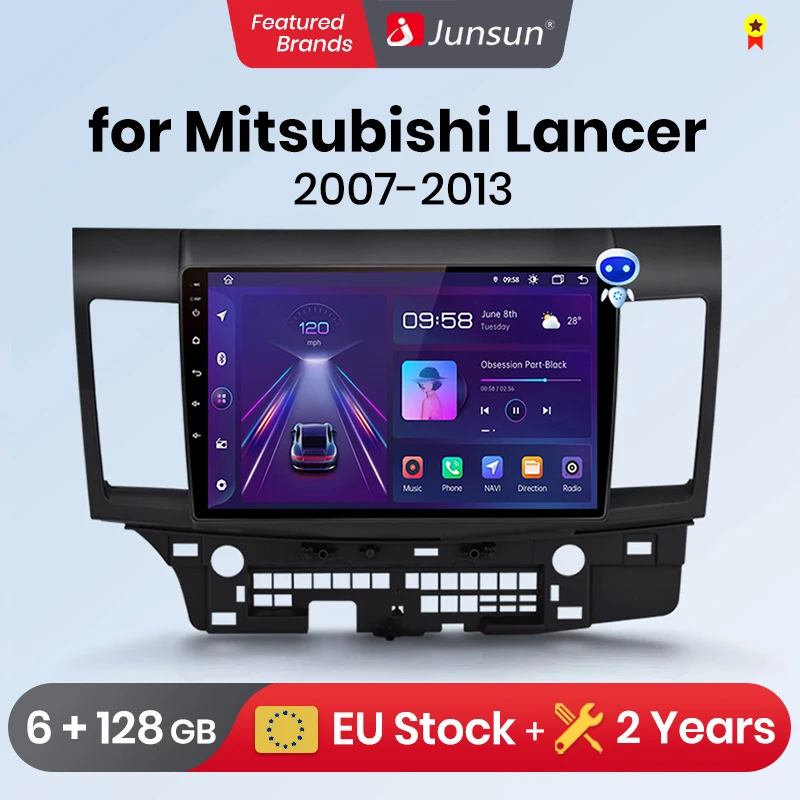 Junsun Car Radio wireless CarPlay Android Auto For Mitsubishi Lancer 2007 - 2013 car intelligent systems No 2 din 2din DVD