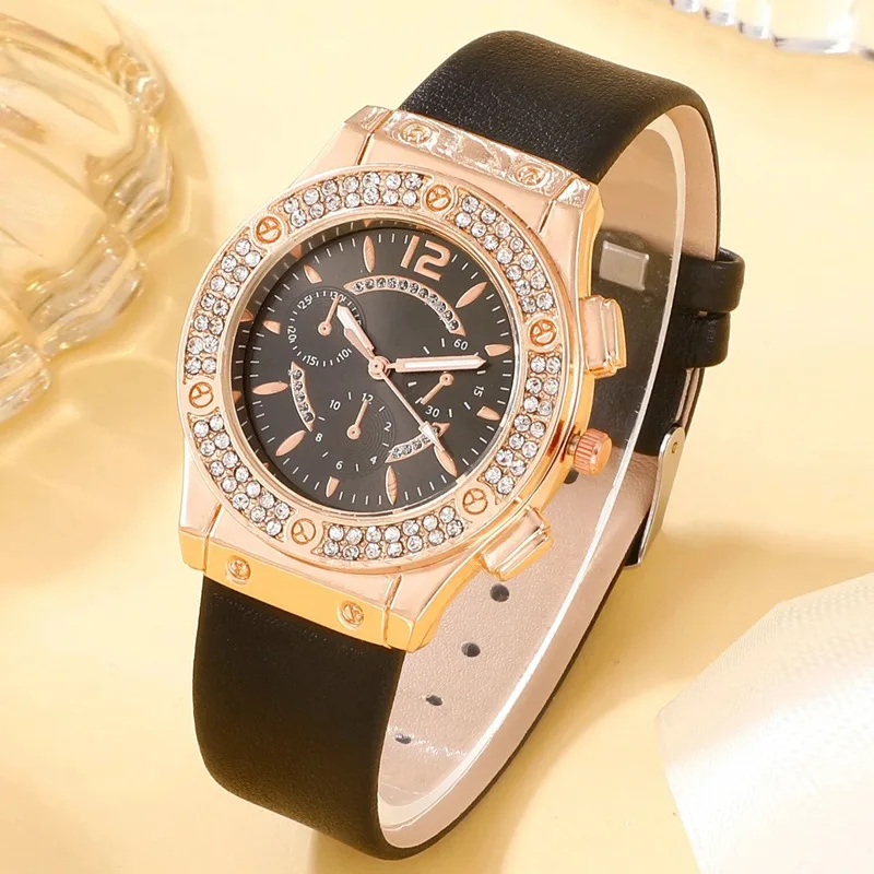 

2024 Fashion Wristwatch Flower Bracelet Set Luxury Rhinestone Women Quartz Watch for Girl Ladies Elegant Clock Relogio Femini