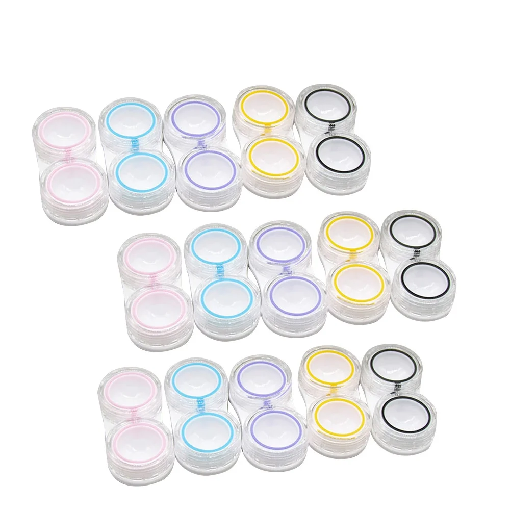 

15pcs Contact Lens Case Leakproof Durable Safe Hygienic Portable Travel Clamshell Design Lightweight Storage For Eyes Cases