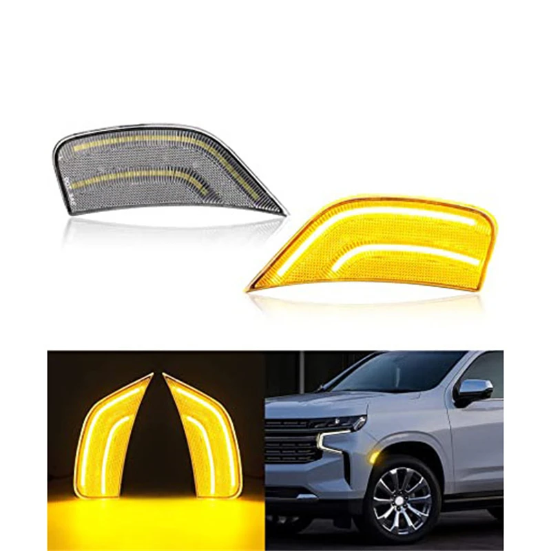 

Pair Car LED Side Bumper Marker Lights 84776453 84776452 For GMC Yukon XL/Denali Chevrolet Tahoe/Suburban Cadillac Escalade/ESV