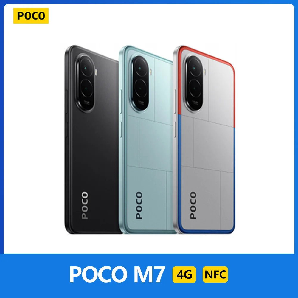 POCO M7,NFC,DotDisplay FHD+ de 6.9",144 Hz,50 MP Caméra,Batterie 7000 mAh,IP64