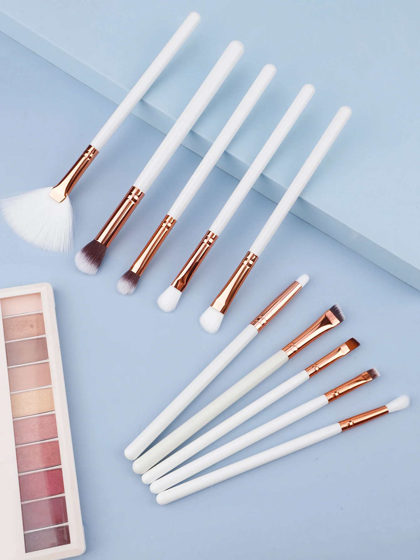 10-teiliges Make-up-Pinsel-Set, rosa, schwarz, Lidschatten, Lippenpinsel, Puder, Rouge, Mascara-Pinsel, Make-up-Pinsel