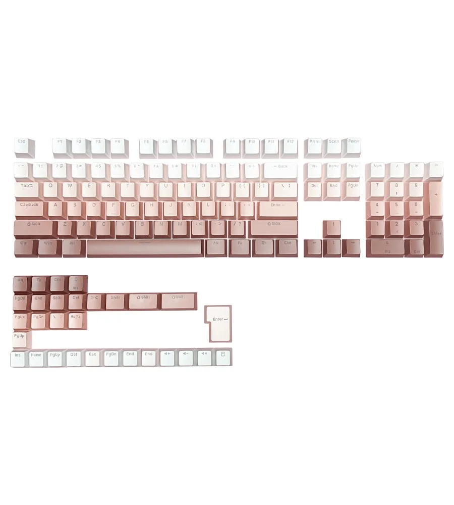Blush is gradually changing OEM height character light transmission white to brick red gradual change keycap mechanical keyboard