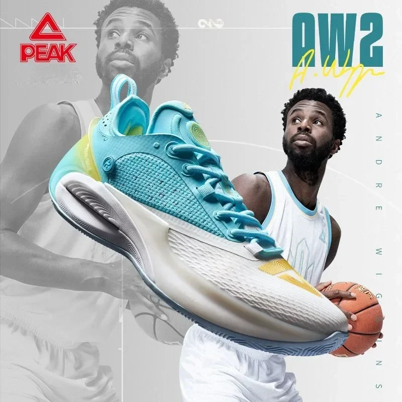 2023 New Peak AW2 Basketball Shoes Men\'s Wiggins Same Style Professional Sports Shoes Non-Slip Wear-Resistant Practical Sneakers