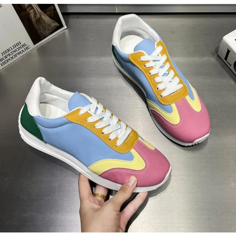 

Women's Matching Color Round Head Lace-up 2024 New Comfortable Platform Casual Shoes Shoes of Woman Zapatos Mujer Sneakers