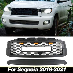 Griglia anteriore con modifica della luce adatta per Toyota Sequoia 2019 2020 2021 Griglia superiore