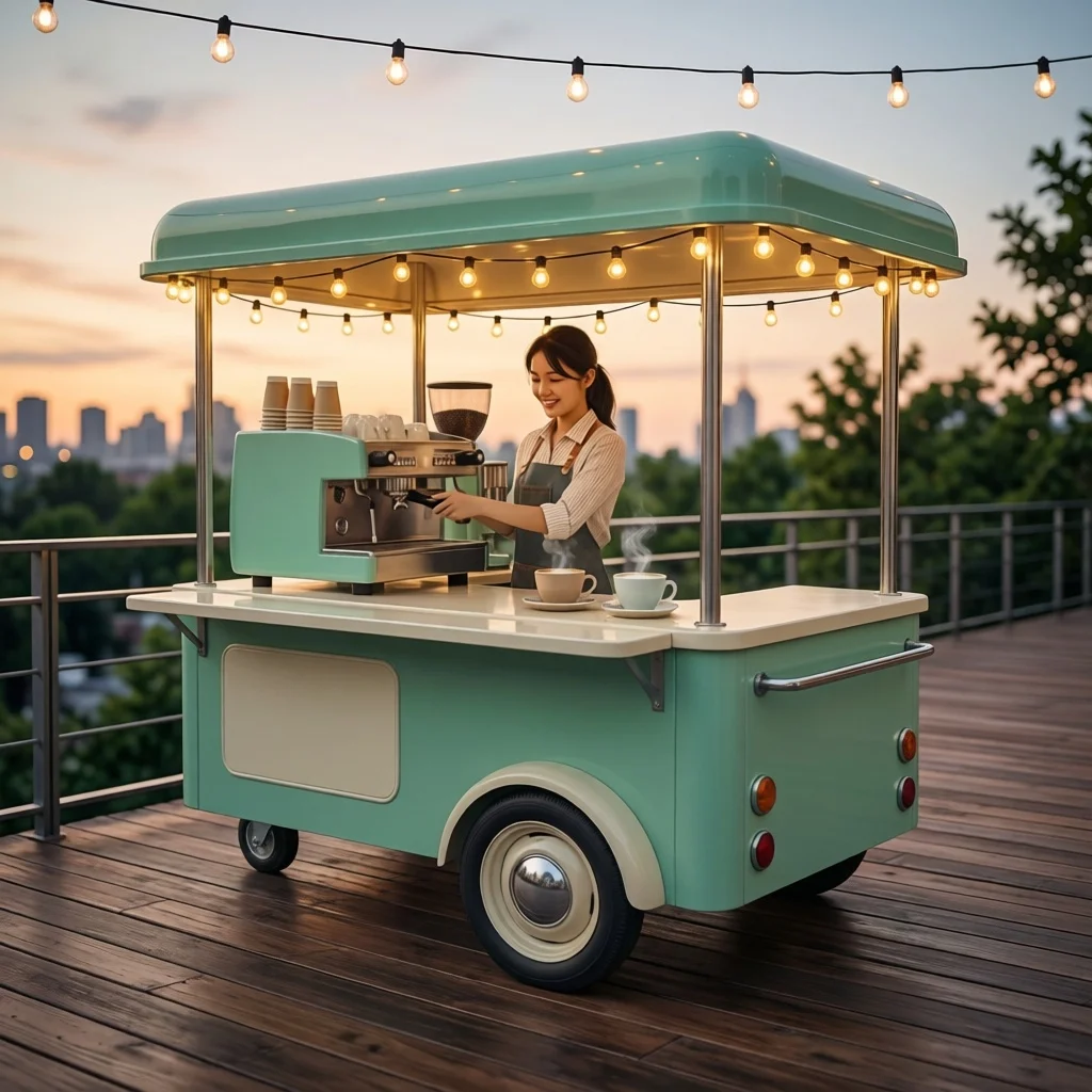 Retro food truck, mobile stall truck, outdoor camping snack truck, commercial truck