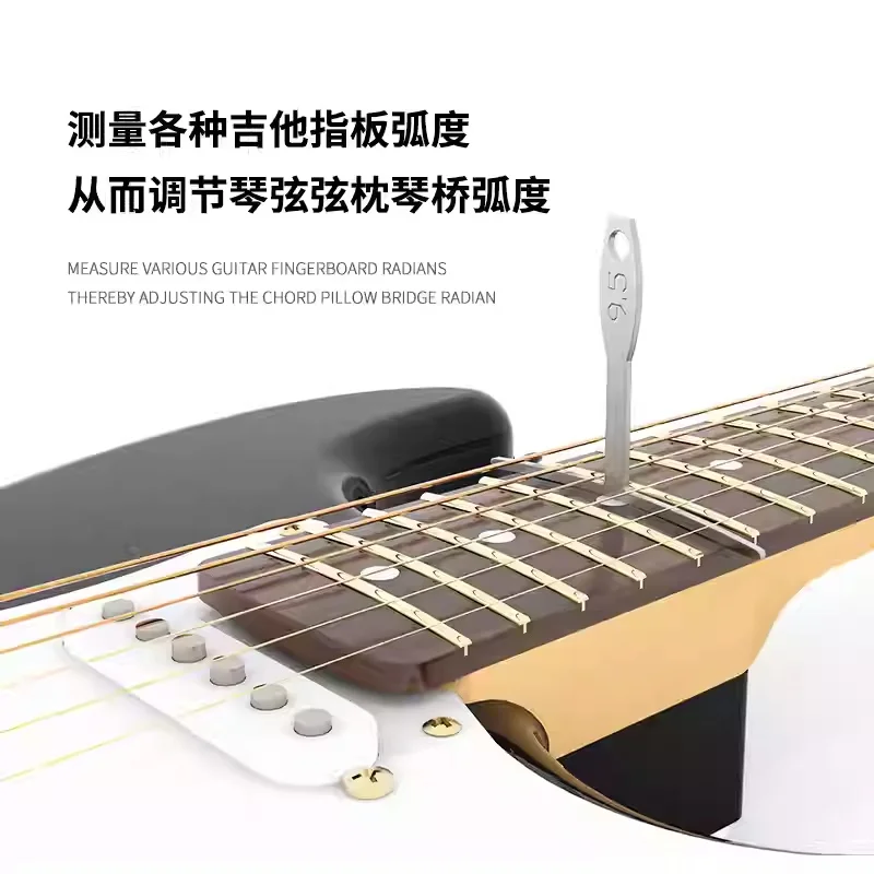 Guitar Fingerboard Curvature Ruler T-shaped Folk Guitar Electric Guitar Acoustic Guitar Nut Frets Curvature Measurement Tool