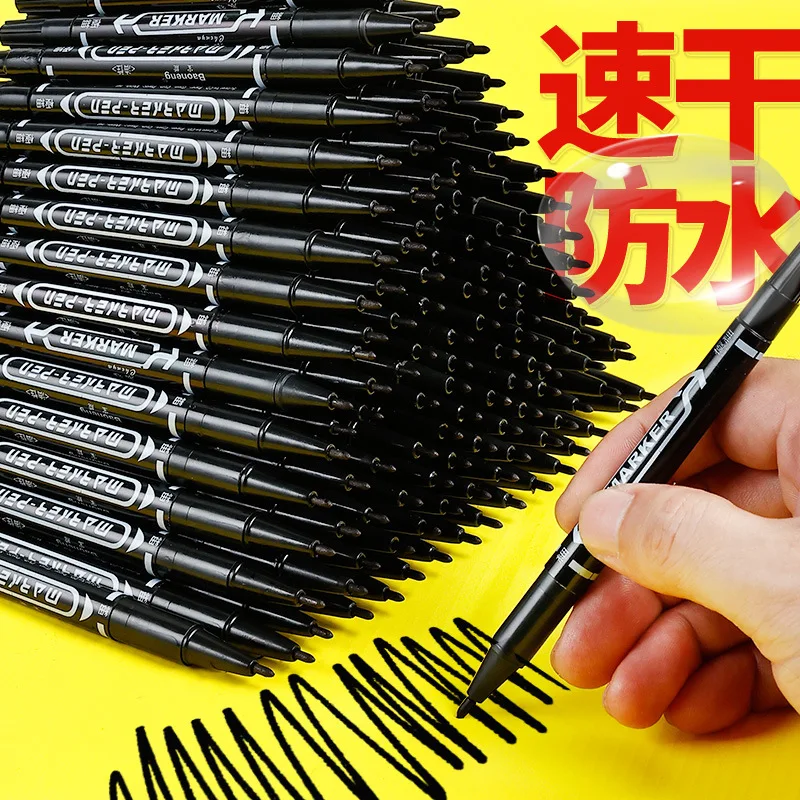 3/2/1PCS Ultra Felt-TIP ปากกาสีดํามัน MARKER ปากกาขนาดเล็ก Double HEAD Art สีแดงเครื่องหมายภาพวาดเด็ก 0.5 1.0 เคล็ดลับสําหรับกระดาษ