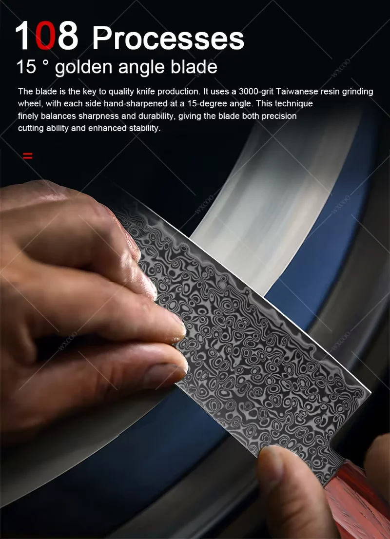 WXCOO Damascus Chef Knife Set 6