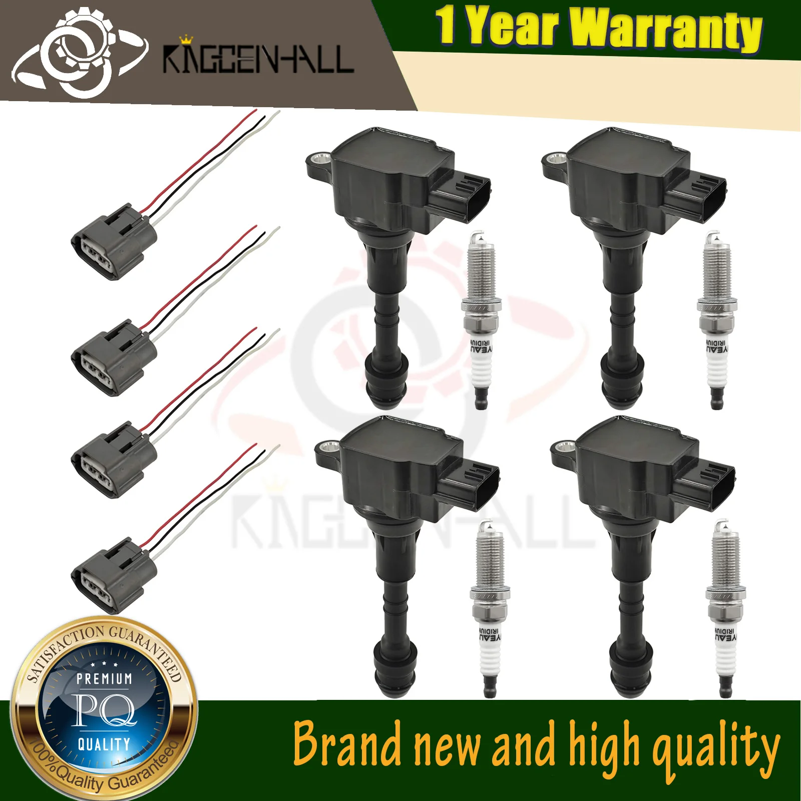 

4PCS Automobile ignition system assembly Compatible with Infiniti QX56 Armada Nissan Titan Armada 5.6L 0040102157 22448-7S015
