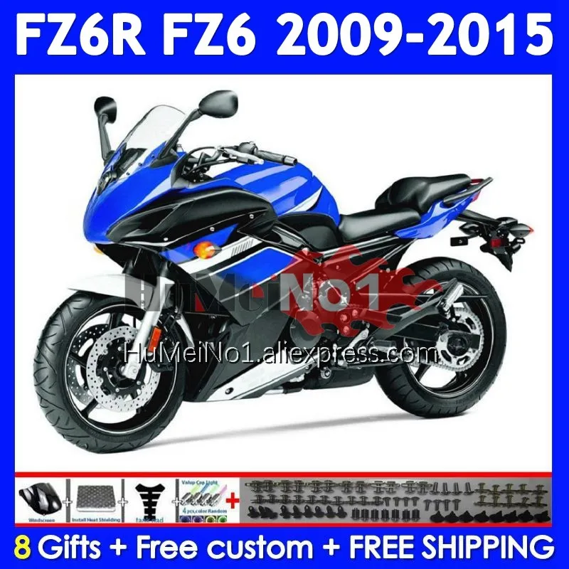 Blue Black Body For YAMAHA FZ 6R FZ-6R FZ6 FZ6N 372No.85 FZ6R 09 10 11 12 13 14 15 2009 2010 2011 2012 2013 2014 2015 Fairing