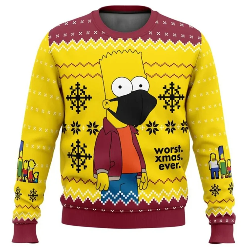 

Homer Bush Meme Ugly Christmas Sweater Gift Santa Pullover Mens 3D Sweatshirts and Kids Tops Fall Winter Clothing